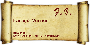 Faragó Verner névjegykártya